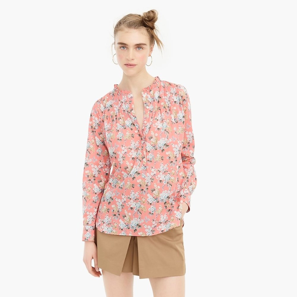 NWT J. Crew Liberty Josephine Floral Popover Top 4
